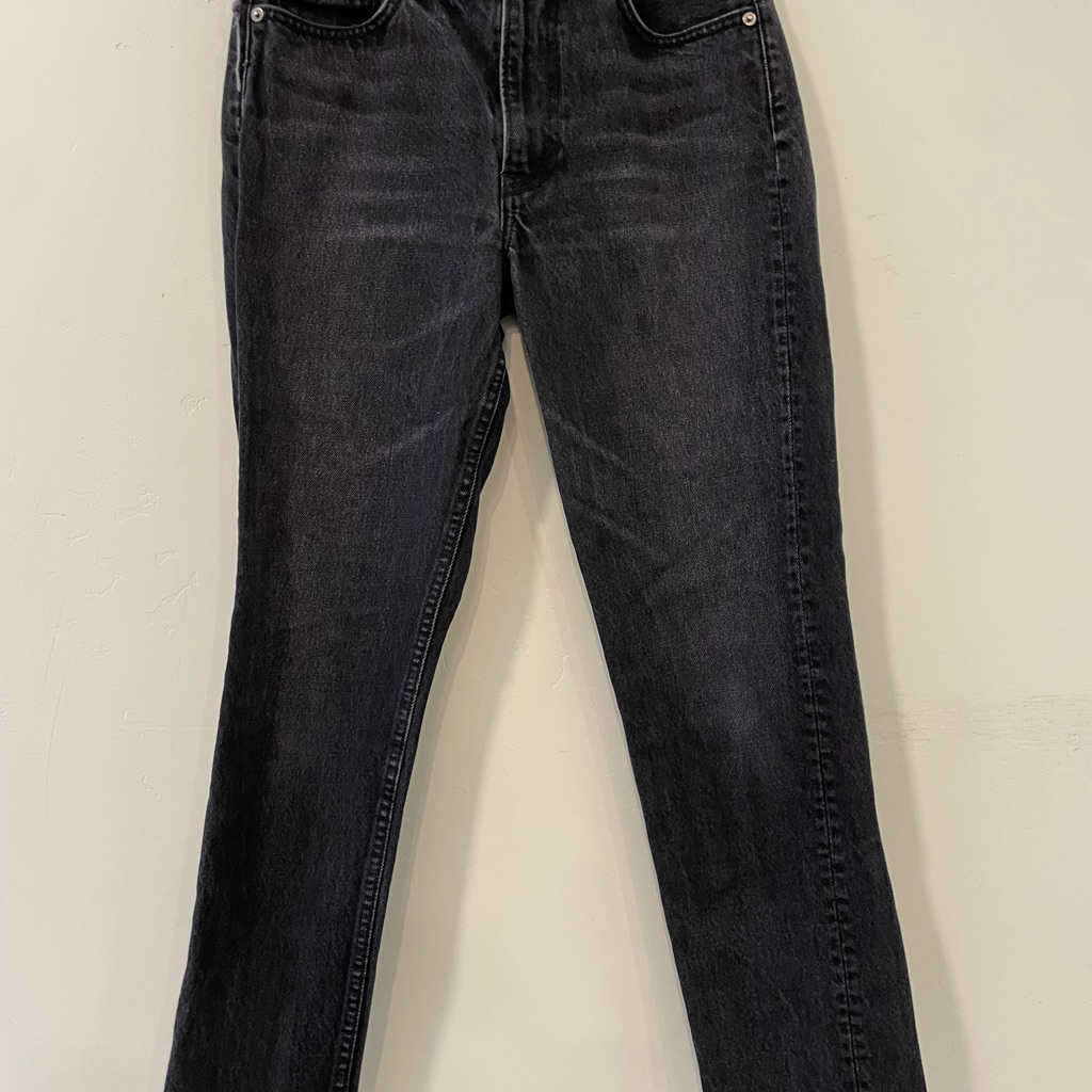 Reformation Womens Black Crop Cigarette Jeans Denim Washed Euphrates Size 26